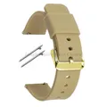 Bracelet montre silicone souple 12 à 20 mm – Couleur du bracelet Khaki-Gold