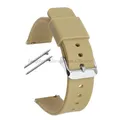 Bracelet montre silicone souple 12 à 20 mm – Couleur du bracelet Khaki-Silver