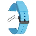Bracelet montre silicone souple 12 à 20 mm – Couleur du bracelet LightBlue-Black