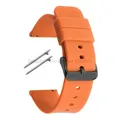 Bracelet montre silicone souple 12 à 20 mm – Couleur du bracelet Orange-Black
