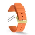 Bracelet montre silicone souple 12 à 20 mm – Couleur du bracelet Orange-Gold