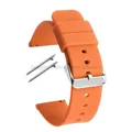 Bracelet montre silicone souple 12 à 20 mm – Couleur du bracelet Orange-Silver