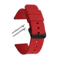 Bracelet montre silicone souple 12 à 20 mm – Couleur du bracelet Red-Black