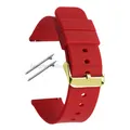 Bracelet montre silicone souple 12 à 20 mm – Couleur du bracelet Red-Gold