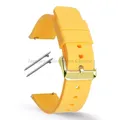 Bracelet montre silicone souple 12 à 20 mm – Couleur du bracelet Yellow-Gold