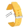 Bracelet montre silicone souple 12 à 20 mm – Couleur du bracelet Yellow-Silver