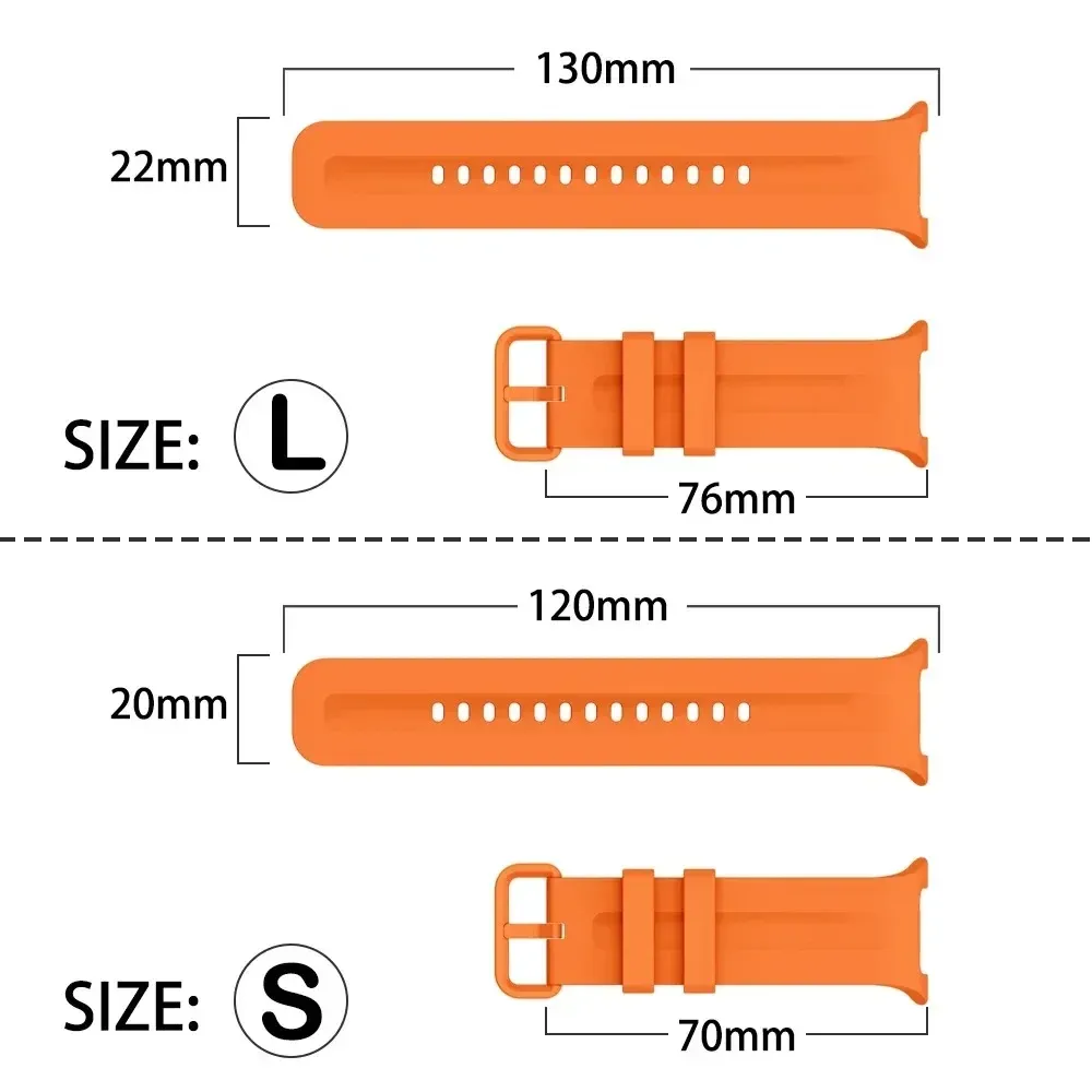 Bracelet montre silicone souple 40 à 46 mm pour Samsung Galaxy
