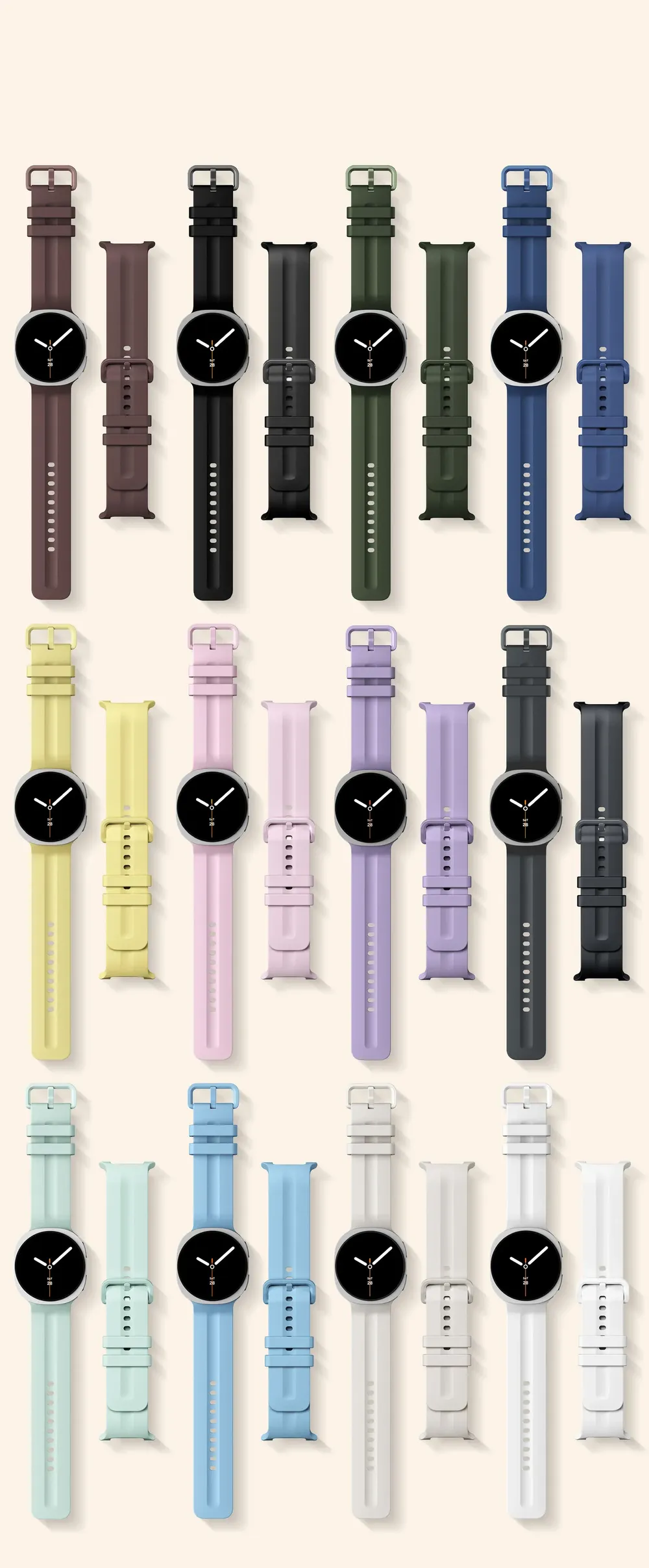 Bracelet montre silicone souple 40 à 46 mm pour Samsung Galaxy
