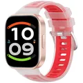 Bracelet montre silicone translucide – Couleur du bracelet Transparent Red
