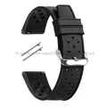 Bracelet montre silicone tropical 18 à 22 mm – Couleur du bracelet Black-Silver