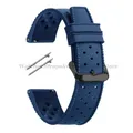 Bracelet montre silicone tropical 18 à 22 mm – Couleur du bracelet Blue-Black