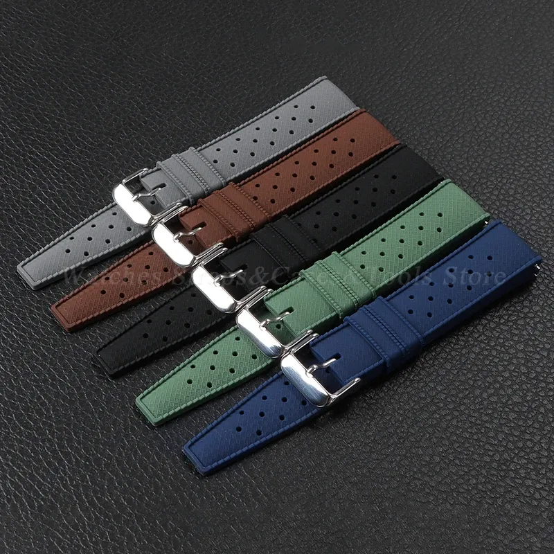 Bracelet montre silicone tropical 18 à 22 mm