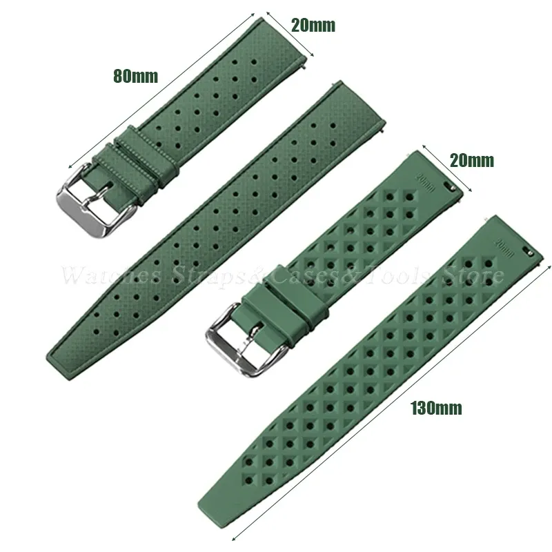 Bracelet montre silicone tropical 18 à 22 mm