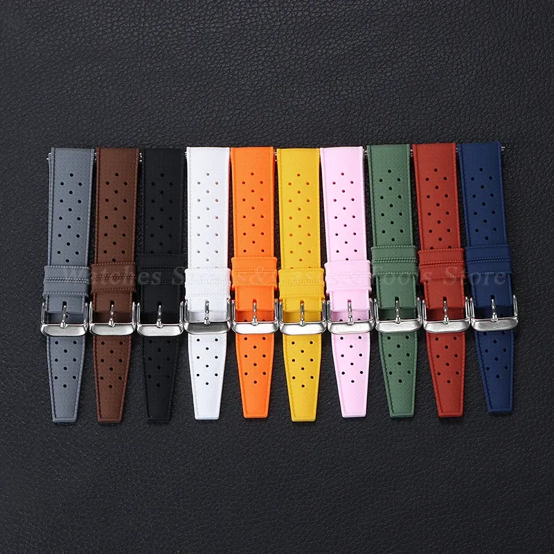 Bracelet montre silicone tropical 18 à 22 mm