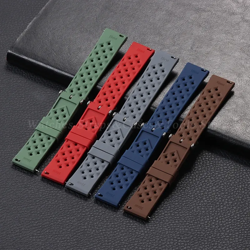 Bracelet montre silicone tropical 18 à 22 mm