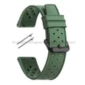 Bracelet montre silicone tropical 18 à 22 mm – Couleur du bracelet Green-Black