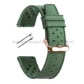 Bracelet montre silicone tropical 18 à 22 mm – Couleur du bracelet Green-RoseGold