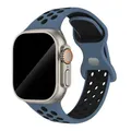Bracelet montre sport silicone 38 à 49 mm pour Apple Watch – Couleur du bracelet 11 Cyan black
