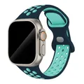 Bracelet montre sport silicone 38 à 49 mm pour Apple Watch – Couleur du bracelet 12 Blue Green