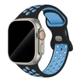 Bracelet montre sport silicone 38 à 49 mm pour Apple Watch – Couleur du bracelet 16 Black Sky Blue