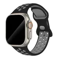 Bracelet montre sport silicone 38 à 49 mm pour Apple Watch – Couleur du bracelet 22 Black Grey