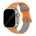 Bracelet montre sport silicone 38 à 49 mm pour Apple Watch – Couleur du bracelet 23 Orange Grey