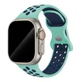 Bracelet montre sport silicone 38 à 49 mm pour Apple Watch – Couleur du bracelet 24 Mint Green Blue