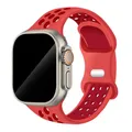Bracelet montre sport silicone 38 à 49 mm pour Apple Watch – Couleur du bracelet 25 Red Red