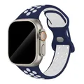 Bracelet montre sport silicone 38 à 49 mm pour Apple Watch – Couleur du bracelet 6Midnight Blue White