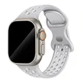 Bracelet montre sport silicone 38 à 49 mm pour Apple Watch – Couleur du bracelet 8 Light Grey White