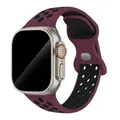 Bracelet montre sport silicone 38 à 49 mm pour Apple Watch – Couleur du bracelet 9 Wine Red Black