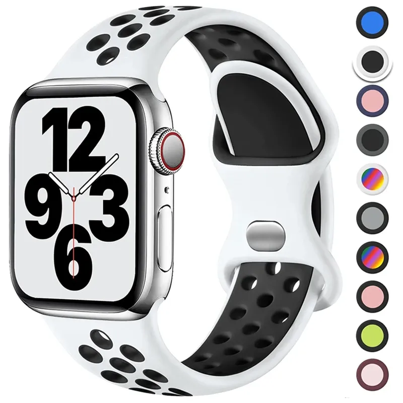 Bracelet montre sport silicone 38 à 49 mm pour Apple Watch
