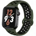 Bracelet montre sport silicone 38 à 49 mm pour Apple Watch – Couleur du bracelet Army green-black 23