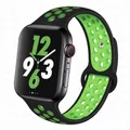 Bracelet montre sport silicone 38 à 49 mm pour Apple Watch – Couleur du bracelet Black green 9