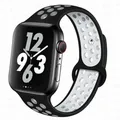 Bracelet montre sport silicone 38 à 49 mm pour Apple Watch – Couleur du bracelet Black white 5
