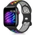 Bracelet montre sport silicone 38 à 49 mm pour Apple Watch – Couleur du bracelet Black colorful