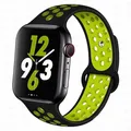 Bracelet montre sport silicone 38 à 49 mm pour Apple Watch – Couleur du bracelet Black-yellow 1
