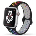 Bracelet montre sport silicone 38 à 49 mm pour Apple Watch – Couleur du bracelet Black-Pride 10