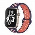 Bracelet montre sport silicone 38 à 49 mm pour Apple Watch – Couleur du bracelet Dark blue-Mango 40