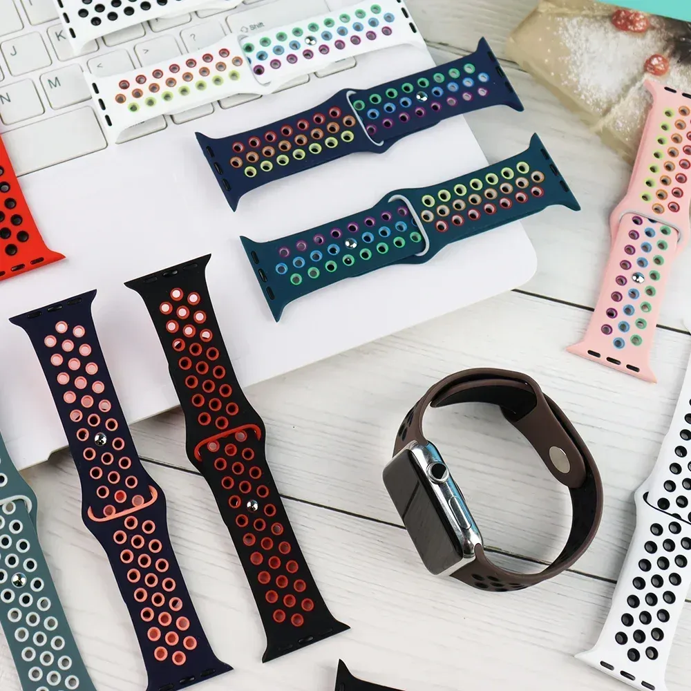 Bracelet montre sport silicone 38 à 49 mm pour Apple Watch