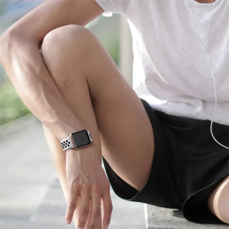 Bracelet montre sport silicone 38 à 49 mm pour Apple Watch