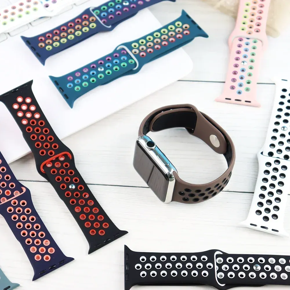 Bracelet montre sport silicone 38 à 49 mm pour Apple Watch