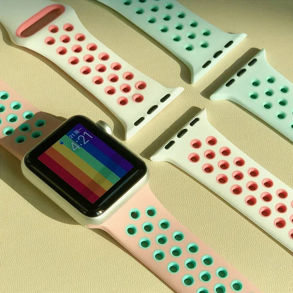 Bracelet montre sport silicone 38 à 49 mm pour Apple Watch