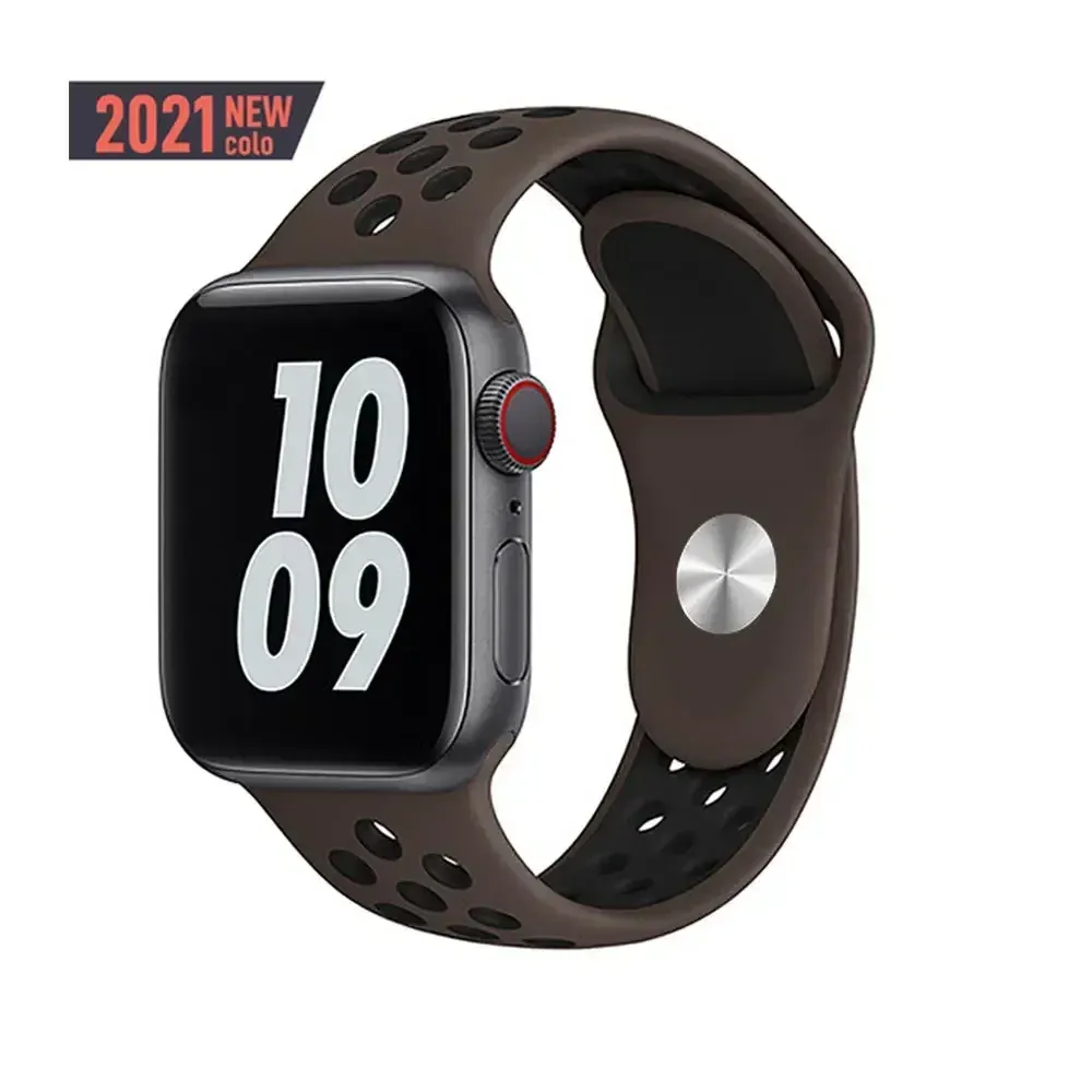 Bracelet montre sport silicone 38 à 49 mm pour Apple Watch