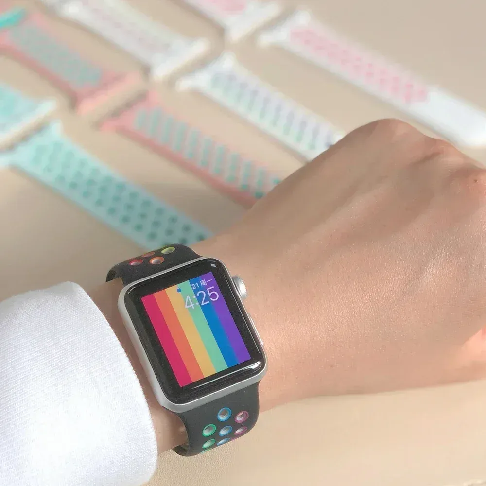 Bracelet montre sport silicone 38 à 49 mm pour Apple Watch