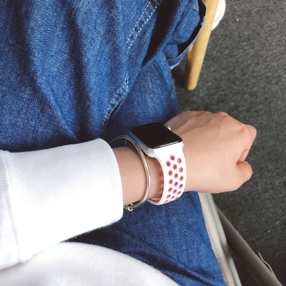 Bracelet montre sport silicone 38 à 49 mm pour Apple Watch