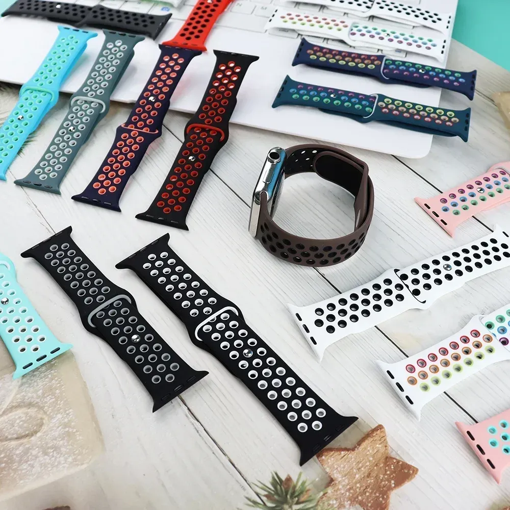 Bracelet montre sport silicone 38 à 49 mm pour Apple Watch