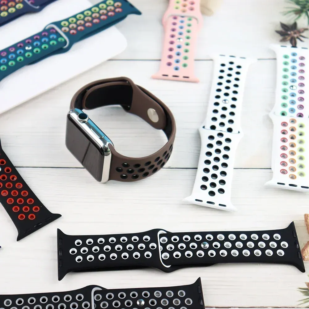 Bracelet montre sport silicone 38 à 49 mm pour Apple Watch