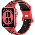 Bracelet montre sport silicone 38 à 49 mm pour Apple Watch – Couleur du bracelet Red Black
