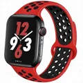 Bracelet montre sport silicone 38 à 49 mm pour Apple Watch – Couleur du bracelet Red black 10